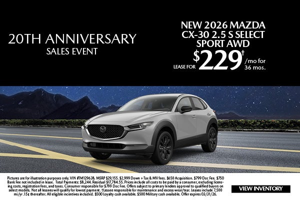 New 2026 Mazda CX-30 2.5 S Select Sport AWD