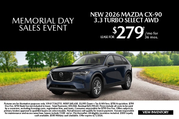 New 2026 Mazda CX-90 3.3 Turbo Select AWD