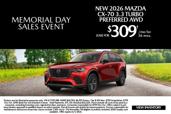 New 2026 Mazda CX-70 3.3 Turbo Preferred AWD