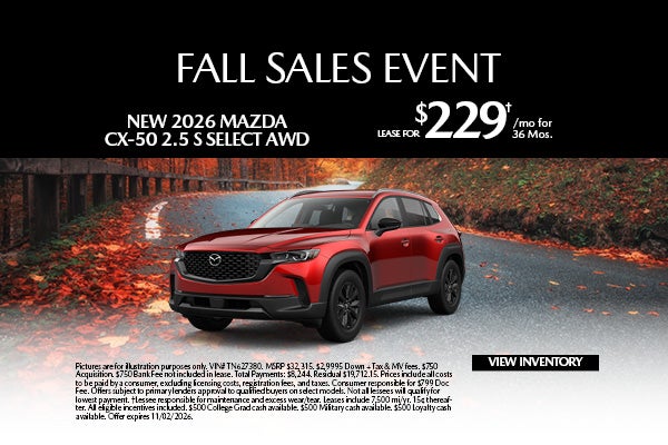 New 2026 Mazda CX-50 2.5 S Select AWD | Mazda of Lodi Specials